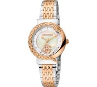 Roberto Cavalli by Franck Muller Damen Analog Quarz Uhr mit Edelstahl Armband RV1L156M1111