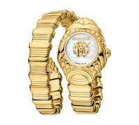 Roberto Cavalli by Franck Muller Damen Analog Quarz Uhr mit Edelstahl Armband RV1L162M0021