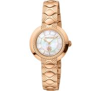 Roberto Cavalli by Franck Muller Damen Analog Quarz Uhr mit Edelstahl Armband RV1L180M0041