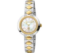 Roberto Cavalli by Franck Muller Damen Analog Quarz Uhr mit Edelstahl Armband RV1L180M0051