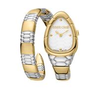 Roberto Cavalli by Franck Muller Damen Analog Quarz Uhr mit Edelstahl Armband RV1L184M0061