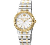Roberto Cavalli by Franck Muller Damen Analog Quarz Uhr mit Edelstahl Armband RV1L188M0081