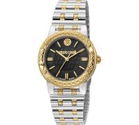 Roberto Cavalli by Franck Muller Damen Analog Quarz Uhr mit Edelstahl Armband RV1L188M0091