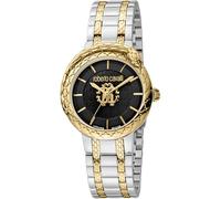 Roberto Cavalli by Franck Muller Damen Analog Quarz Uhr mit Edelstahl Armband RV1L189M0081