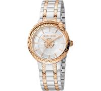 Roberto Cavalli by Franck Muller Damen Analog Quarz Uhr mit Edelstahl Armband RV1L189M0091