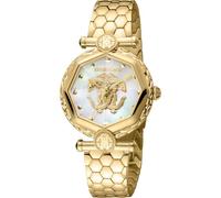 Roberto Cavalli by Franck Muller Damen Analog Quarz Uhr mit Edelstahl Armband RV1L204M0051