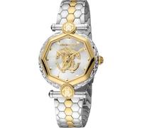 Roberto Cavalli by Franck Muller Damen Analog Quarz Uhr mit Edelstahl Armband RV1L204M0081