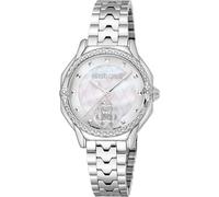 Roberto Cavalli by Franck Muller Damen Analog Quarz Uhr mit Edelstahl Armband RV1L225M0041
