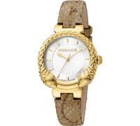 Roberto Cavalli by Franck Muller Damen Analog Quarz Uhr mit Leder Armband RV1L190L0021