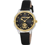 Roberto Cavalli by Franck Muller Damen Analog Quarz Uhr mit Leder Armband RV1L225L0031