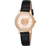 Roberto Cavalli by Franck Muller Damen Analog Quarz Uhr mit Leder Armband RV1L228L0021