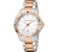 Roberto Cavalli by Franck Muller Herren Analog Quarz Uhr mit Edelstahl Armband RV1G159M0081