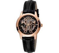 Roberto Cavalli by Franck Muller RV1L117L0061 roségold schwarz Leder Damen Uhr