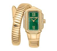 Goldene Schlange mit grünem Zifferblatt Edelstahl-Uhr Einheitsgröße