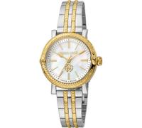 Roberto Cavalli by Franck Muller Damen Analog Quarz Uhr mit Edelstahl Armband RV1L193M0081