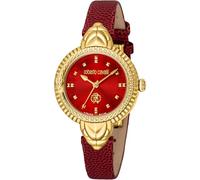 Roberto Cavalli Damen Analog Quarz Uhr mit Leder Armband RV1L203L0021
