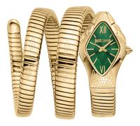 Quarzuhr JUST CAVALLI TIME "Cristallo", goldfarben, grün, Armbanduhren, Damen, Armbanduhr, Damenuhr, Edelstahlarmband, analog (20773551-0) goldfarben, grün