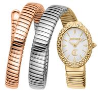 Roberto Cavalli Damenuhr Edelstahl tricolor Damen