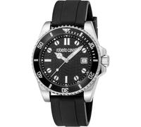Roberto Cavalli Herren Analog Quarz Uhr mit Gummi Armband RC5G129P0025