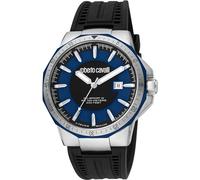 Roberto Cavalli by Franck Muller Herren Analog Quarz Uhr mit Gummi Armband RV1G182P0021