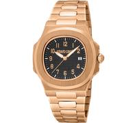 Roberto Cavalli Herrenuhr Edelstahl roségold, schwarz Herren