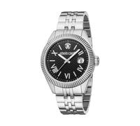 Quarzuhr ROBERTO CAVALLI "Uomo Classico III" Armbanduhren silberfarben, schwarz Herren (10054441-0) silberfarben, schwarz