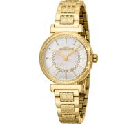 Roberto Cavalli Roberto Cavalli Lady - Damen-Armbanduhr Quarz Mode Armband und Gehäuse aus Edelstahl Farbe Gold Zifferblatt Analog Weiß - RC5L137M0045