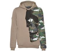 Roberto Geissini Herren Hoodie - CamouSkull - light khaki 2XL