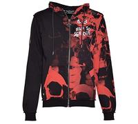 Roberto Geissini Herren Sweatjacke - Red Allover Skull - Black 2XL