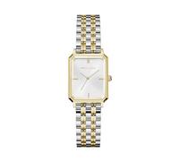 Roberto Marino Damen Luxus Armbanduhr RM1985 Rechteckig Zweifarbig - Japanisches Quarzwerk, Gold & Silber Edelstahl, Silber Zifferblatt, Elegantes Vintage Design, 3ATM Wasserdicht - Reloj para Mujer