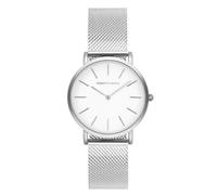 Roberto Marino Damen Mesh Uhr RM1611 - Silber Edelstahl 3ATM weißes Zifferblatt, silber