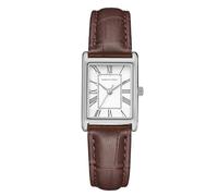 Roberto Marino RM1702 Damen-Armbanduhr, japanisches Quarz, Lederarmband, 3 ATM wasserdicht, Vintage-Stil, RM1701 - Silber & Braun