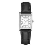 Roberto Marino RM1702 Damen-Armbanduhr, japanisches Quarz, Lederarmband, 3 ATM wasserdicht, Vintage-Stil, RM1711 - Silber und Schwarz
