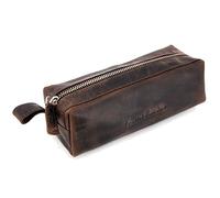 Roberto Romano 48214 - Schlamperrolle für Schreibgeräte, Lederetui für Stifte, Kugelschreiber oder Füllfederhalter, Schreibgeräteetui aus geöltem Hunter-Leder, Stift Etui ca. 20 x 6 x 7 cm, Braun