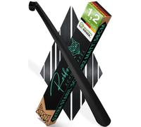 Robfox Edelstahl Schuhlöffel 58cm lang I langer Schuhloeffel I extra stabil Metall Schuhanzieher kurz I Premium Schuhanziehhilfe perfekt für jeden Schuh I Schuhlöffel Metall lang (schwarz matt)
