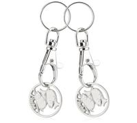 Robin Goods® 2x Schlüsselanhänger Sternzeichen Fische Einkaufswagenchip, Sternzeichen-Anhänger für den Einkaufswagen mit herausnehmbarem Einkaufschip, Karabiner und Schlüsselring (Fische 2x)