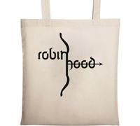 Robin Hood Bow Minimalist Archer Graphic Natural Ecological Cotton Tote Bag Beige