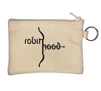 Robin Hood Bow Minimalist Archer Graphic Schlüsselanhänger Münzbörse Beige