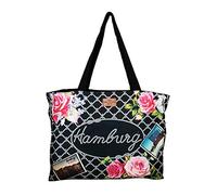 Robin Ruth Canvas Schultertasche HAMBURG in schwarz (Maße: LxHxT 36x28x11cm)