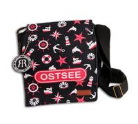 Robin Ruth Umhängetasche Baumwolle Polyester schwarz rot OTG5109S Baumwolle Umhängetasche