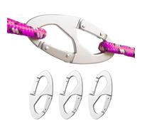 Robuste Karabiner-Clips, 2,64 x 1,22 Zoll, Metall-Anti-Diebstahl-Reißverschluss-Clips, Doppel-Clip-Haken - hochbelastbare Schlüsselanhänger-Ring-Schlaufe, Schlüsselanhänger-Karabiner zum Wandern, Ange