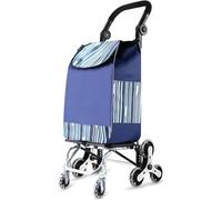 Robuster, faltbarer Wagen, 8 PU-Räder mit 360°-Drehgelenk, vorne, abnehmbarer Treppensteiger, 65 kg Kapazität, 45 l, wasserdichter Trolley für Markt und Reisen