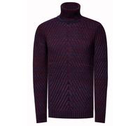 Strickpullover RUSTY NEAL, Herren, Gr. L, lila, 70% Polyacryl, 30% Baumwolle, meliert, normal, hoch geschlossener Ausschnitt, Pullover Strickpullover, im angesagten Kontrast-Design (50132639-L) lila