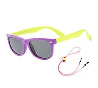 Rocf Rossini Kinder Sonnenbrille Flexibel Polarized Shades Mädchen Jungen UV-Schutz Brillen für Alter 2-8 (Lila/Gelb)
