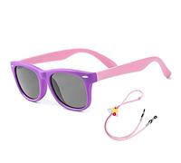 Rocf Rossini Kinder Sonnenbrille Flexibel Polarized Shades Mädchen Jungen UV-Schutz Brillen für Alter 2-8 (Lila/Pink)