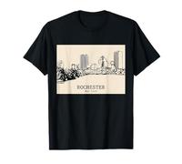 Rochester New York Vintage Skyline Zeichnung T-Shirt