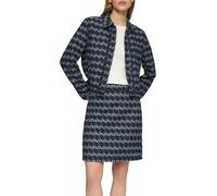 Gemusterter Bouclé-Rock Navy 34