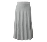 Feinstrickrock in Midi-Länge mit Elastikbund und Glitzergarn 44 grau 2169502.9400.44