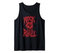 Rock and Roll Handzeichen Vintage Gitarre Musik Grafik Tank Top