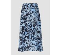 Rock aus Viskosemix mit Eingrifftaschen und Schlitz 34 blau|mehrfarbig 2168788.51A1.34